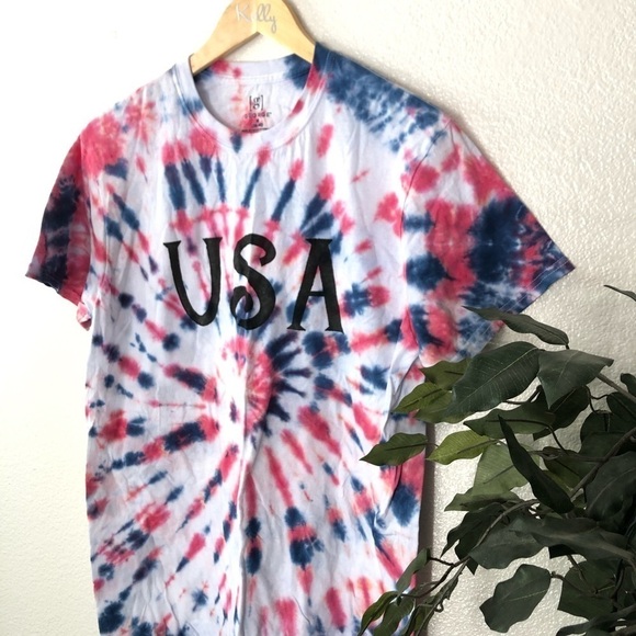 USA Red White and Blue Tie Dye Shirt - Picture 2 of 4